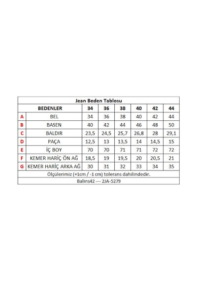 Kadın Kot Pantolon Random A. Çok Renkli