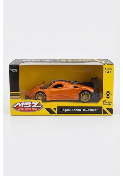 Hobbiez Lisanslı Pagani Zonda Kapıları Açılabilir Model Diecast 1.36 Ölçek Metal Model Araç Turuncu