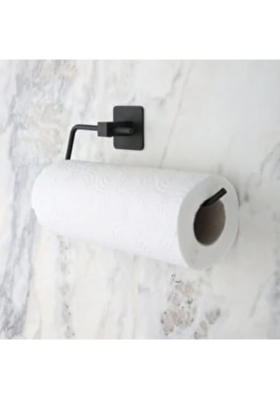 Buradabuldun Kendiliğinden Yapışkanlı Siyah Paslanmaz Metal Rulo Havluluk Aparat Çok Renkli