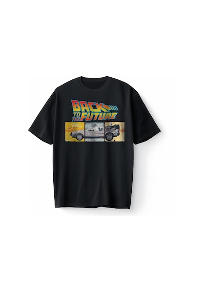 Bumeta Back To The Future Film Geleceğe Dönüş Oversize Unisex Tişört T-shirt Siyah