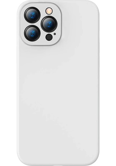 Hepsi Baseus Liquid iPhone Uyumlu 13 Pro Max Kılıf Kamera Korumalı İçi Kadife Silikon Kılıf- 5775 Najmaddin Mavi