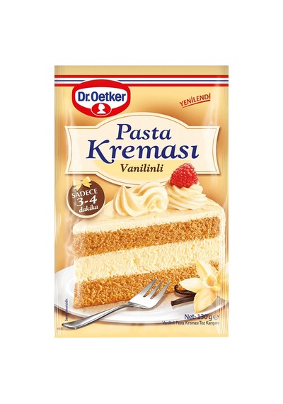 Dr. Oetker Vanilyalı Pasta Kreması 130 G - Pratik Ve Lezzetli 8'li Avantaj Paketi - 8 Adet Tarı