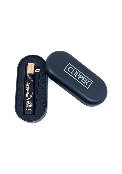 Clipper Deadly Chains Serisi Metal Çakmak - Rose Gold Siyah