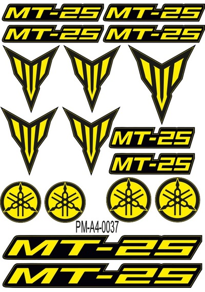 Sticker Seti Mt-25 Yamaha Mt Motosiklet A4 Ebatı 02 Nötr