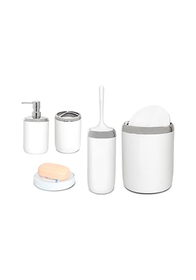Ayrex Primanova Lima Xl Krom Dekorlu Banyo Seti/beyaz Diğer