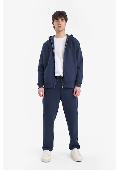 DeFacto Comfort Fit Kapüşonlu İçi Yumuşak Tüylü Basic Düz Kalın Fermuarlı Sweatshirt D7599AX25SPNV135