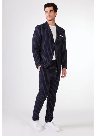 Dufy Erkek Slim Fit Mono Yaka Lacivert Ceket-18351