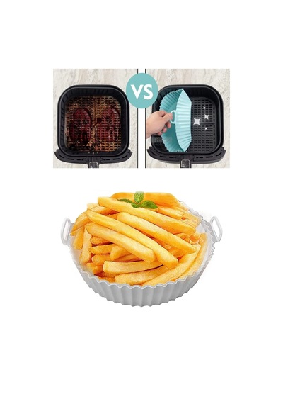 Biishe Renkli Isıya Dayanıklı Yıkanılabilir Silikon Fırın Ve Airfryer Yuvarlak Pişirme Matı 20 Cm Çok Renkli