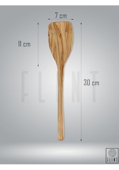Zeytin Ağacı Ahşap Spatula 30 Cm El Yapımı Doğal Tahta Kaşık Mutfak Servis 0
