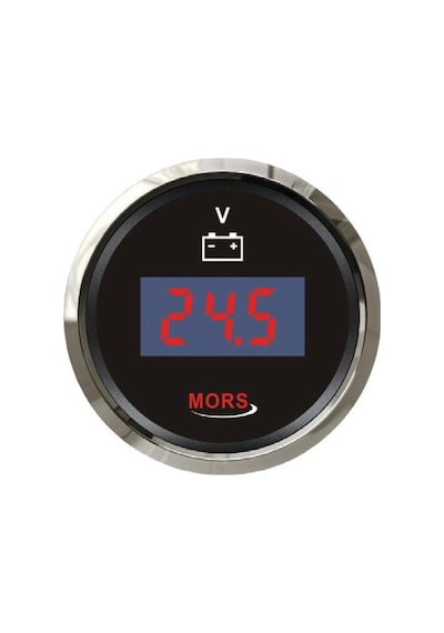 Mors Dijital Voltmetre 12-24 Volt Siyah