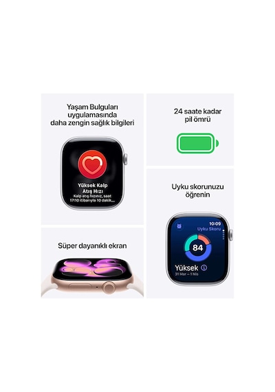 Apple Watch Series 11 GPS + Cellular 42 MM Spor Kordon S/M Akıllı Saat (Distribütör Garantili)