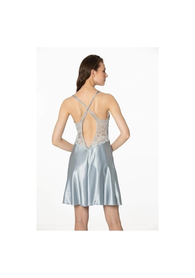Pierre Cardin 2Li Saten Kısa Gecelik Sabahlık 4300 Mist (546534774)