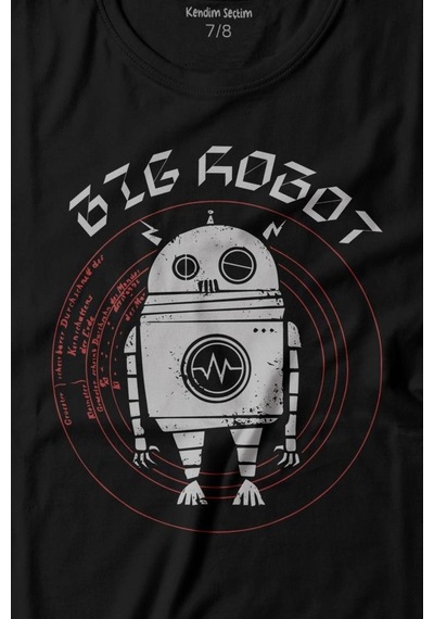 Kendim Seçtim Big Robot 2 Comics Çizgi Film Minimal Dizi Baskılı Tişört Çocuk T-shirt 001