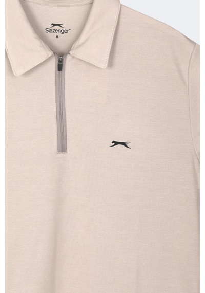 Slazenger Khan Erkek Polo Yaka Bej Tişört