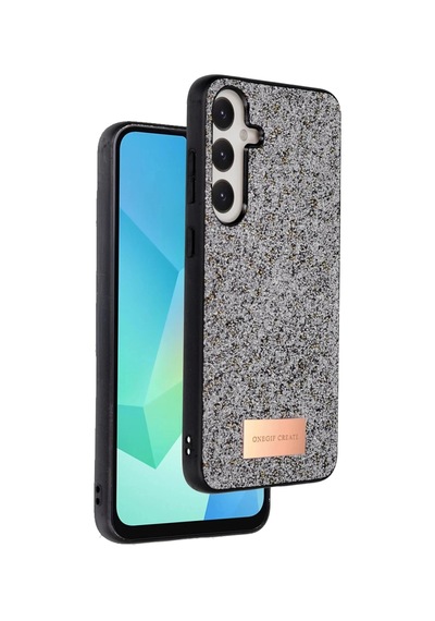 Mey İthalat Samsung Galaxy Uyumlu  A56 Bright Simli Kapak - Gümüş