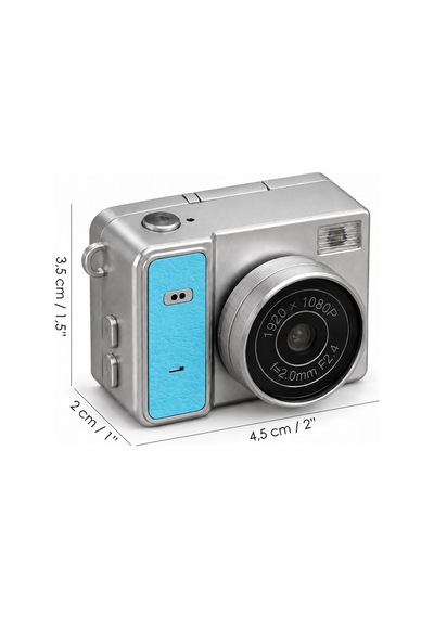 Mimtec Blm-109 Retro Mini Dijital Kamera 1080p Hd Katlanabilir Ekran Flaşlı Selfie Vlog Video Kamerası Mavi