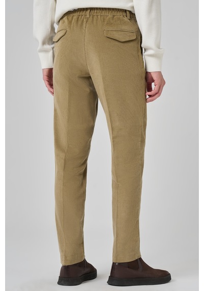 Morven Erkek Bej Pamuk Trend Fitilli Kadife Lastikli Slim Fit Pantolon 26ks003005653 Bej