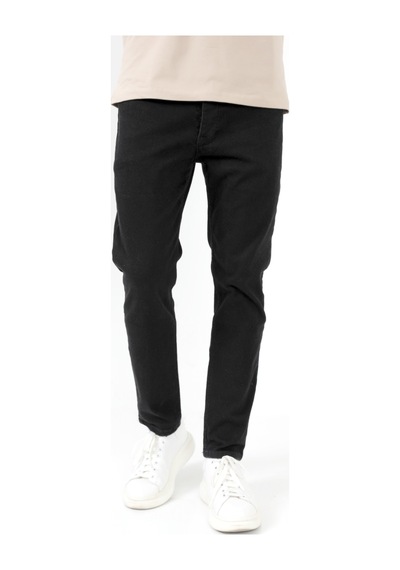 Giysa Erkek Skinny Jean Siyah Düğme Kapamalı Likralı Kot Pantolon - 5602 Siyah