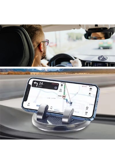 Numaratörlü Güçlü Yapışkanlı 360 Derece Dönebilen Su Geçirmez Araç İçi Telefon Tutucu Plastik Aparat Çok Renkli