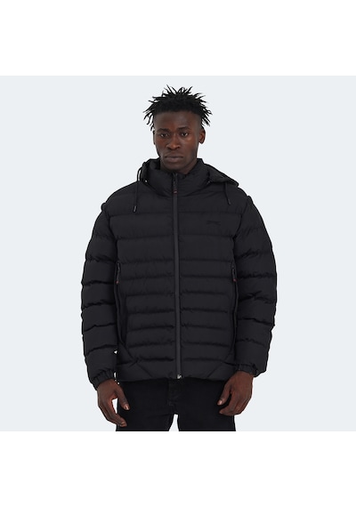 Slazenger HADI IN Erkek Kapüşonlu Şişme Siyah Mont & Kaban