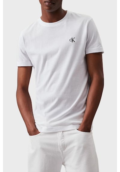 Calvin Klein Erkek T Shirt J30j314544 Yaf Beyaz Beyaz