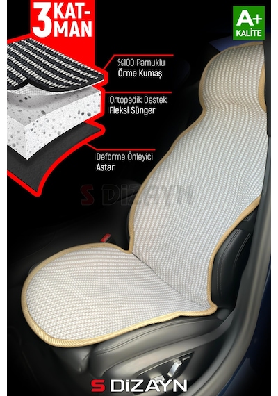 S-dizayn Oto Koltuk Koruyucu Kılıf Set Krem Universal 2+3 Parça Ön Arka