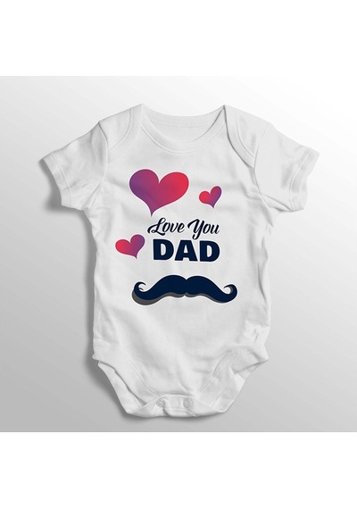 İmaj Tuğbababy Love You Dad Yazılı Baskılı Bebek Zıbını (520689016) Beyaz