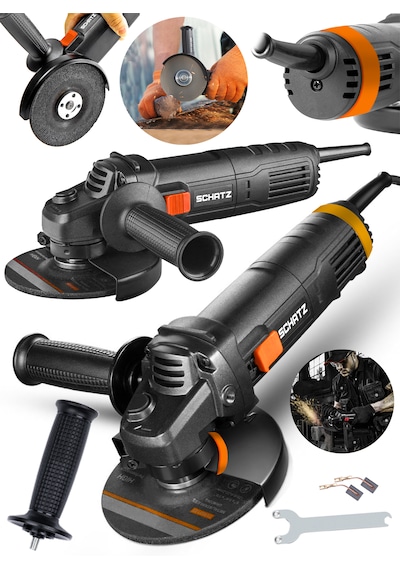 Schatz 750w Metal Şanzıman Bakır Sargılı Avuç İçi Taşlama Demir Metal Kesme Makinesi Siyah Spiral 125 Mm