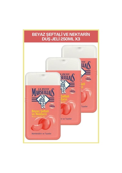 Le Petit Marseillais Beyaz Şeftali ve Nektarin Banyo ve Duş Jeli 3 x 250 ML