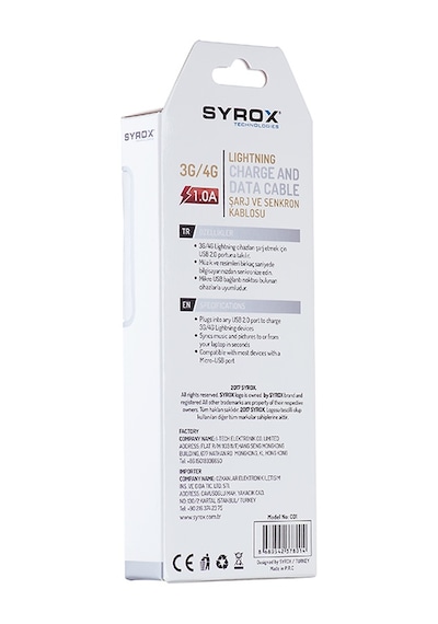 Syrox Apple Uyumlu iPhone  4/4S Data Kablo - Syx-C01