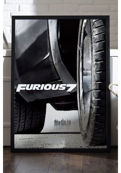 Hızlı Ve Öfkeli 7 Siyah Ahşap Çerçeveli Poster, Film Duvar Tablosu