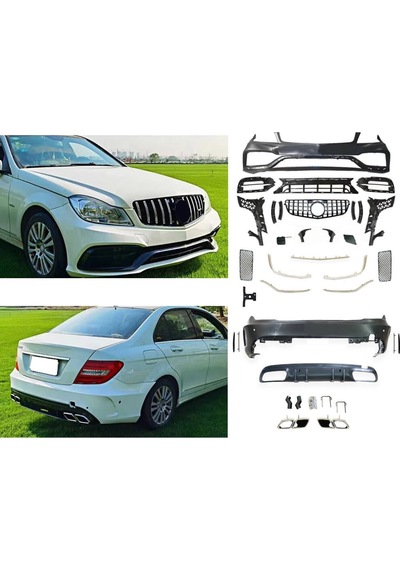 Mercedes W204 2011 13 Donusum W205 Gövde Kiti Pdcli Arka 00 00 Çıkış Panj Lu Egz Uçlu Amg