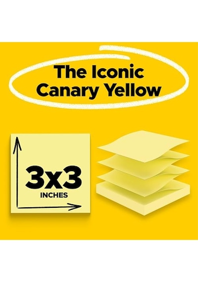Notes, Value Pack, "100 Sht/pd, 3" X3, 24/pk, Yellow, Sold As 1 Paket
