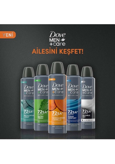 Men +care Advanced Erkek Deodorant 72 Saat Koruma Sandalwood Vanilla 150 ML X3