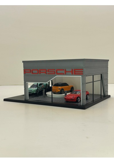 3d Baskı 1/64 Ölçekli Porche Showroom Tasarımlı Diorama Araç Sergileme Garajı