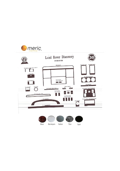 Meriç® Land Rover Discovery Ön Torpido Kaplama 30 Parça 1990-1998 (530156672)
