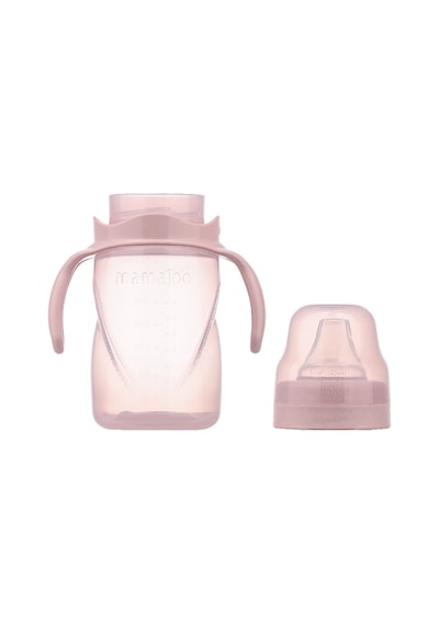 Mamajoo Kulplu Akıtmaz Eğitici Bardak Powder Pınk 270 ML & Anti- Pudra