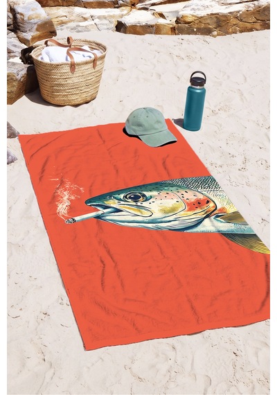 Balık Figürlü Turuncu Plaj Havlusu - Marine Modern Illustration Hızlı Kuruyan Mikrofiber Havlu Örtü Yumuşak Esinti Balık Figürlü Turuncu Plaj Havlusu - Marine Modern Illustration Hızlı Kuruyan Mikrofiber Havlu Örtü Yumuşak Esinti