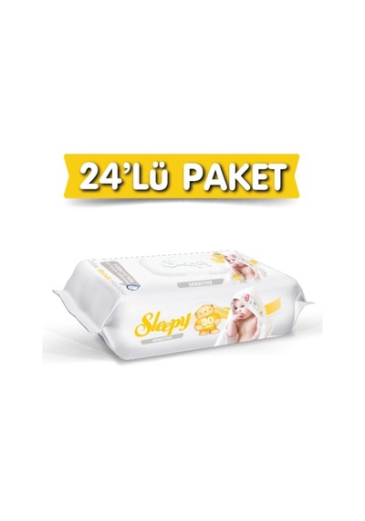 Sleepy Sleepy Islak Havlu Sensitive 90' Lı Kapaklı X24 Tekli