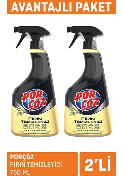Porçöz Fırın Temizleyici 2x750 Ml 2'li Set
