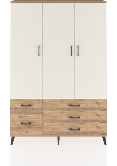 Arges Dolap 5 Raflı 5 Çekmeceli Tek Askılı 132x30x195 Çam-aytaşı/çam Aytası/atlas Çam Arges Dolap 5 Raflı 5 Çekmeceli Tek Askılı 132x30x195 Çam-aytaşı/çam Aytası/atlas Çam