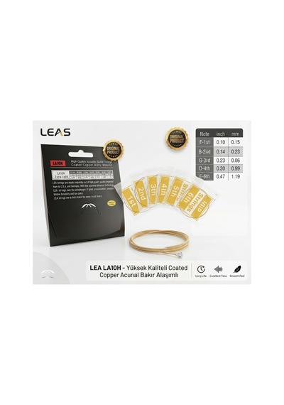 Lea La10h Akustik Gitar Teli Takım Tel 6 Adet