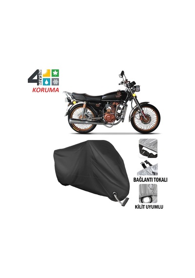 Motoran Scorpion 170 Motosiklet Brandası ( Kilit Uyumlu - Siyah