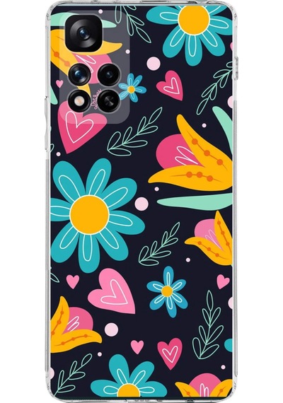 Xiaomi Redmi Note 11 Pro Plus İle Uyumlu 1mm Slim Fit Retro Colors 1 Baskılı Şeffaf Kılıf Şeffaf