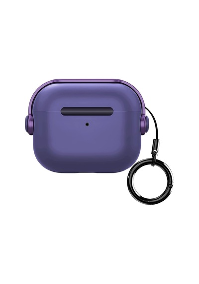 Ayrex Airpods Pro/pro 2 Djpods Sert Malzemeli Kilitli Kapak Askı Aparatlı Airpods Pro/pro 2 Uyumlu Kılıf Mor - Mor