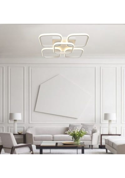 Tt302-4+1-By Kare Tt Aydınlatma Mat Beyaz 5 Li Led Avize