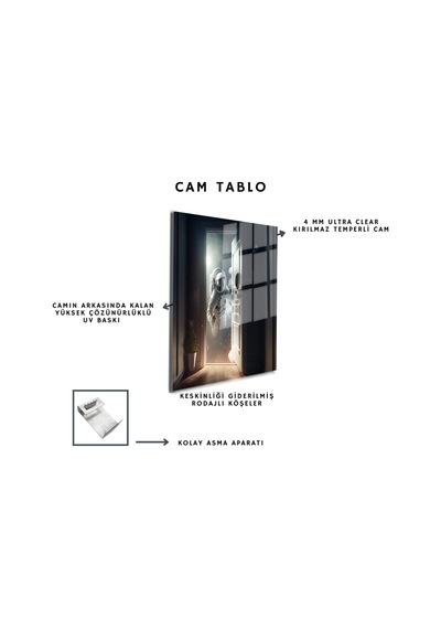 Space/uzay Yapay Zeka Özel Tasarım Cam Tablo Ofis, Mutfak Çocuk Odası, Salon 218
