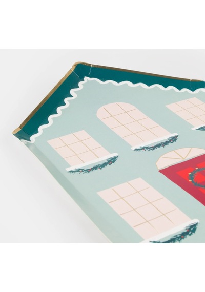 Meri Meri - Festive House Plates - Kutlama Evi Tabak 8'li