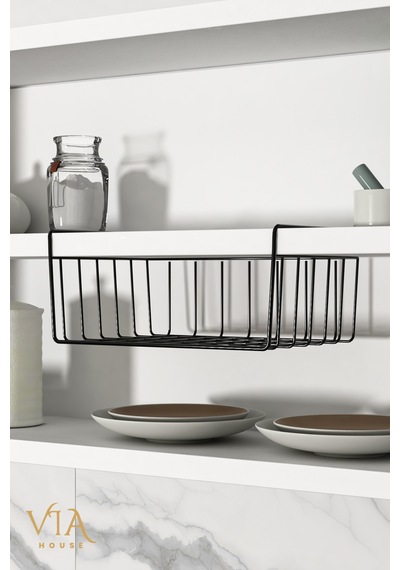 Dolap İçi Düzenleyici Kanguru Raf Asılabilir Raf Fincanlık Tabaklık Organizer Metal 35 X 26 Siyah Tr Diğer