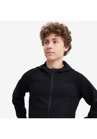Lescon Siyah Çocuk Fermuarlı Kapüşonlu Sweatshirt